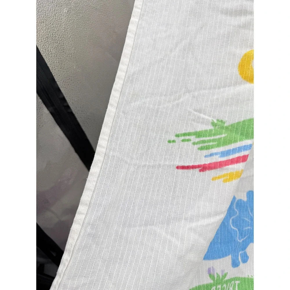 Vintage Sears Dinosaur Twin Flat Sheet Kids Bedding Colorful‎ Prehistoric Print